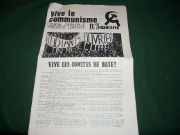 EVENEMENTS  1968 : " VIVE LE COMMUNISME " JOURNAL COMMUNISTE MARXISTE LENINISTE LE N ° 3 NANTERRE - Desde 1950