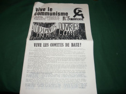 EVENEMENTS  1968 : " VIVE LE COMMUNISME " JOURNAL COMMUNISTE MARXISTE LENINISTE LE N ° 3 NANTERRE - 1950 à Nos Jours