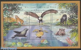 Tanzania 1998 Endangered Species 6v M/s, Mint NH, Nature - Animals (others & Mixed) - Birds - Birds Of Prey - Cat Fami.. - Tanzania (1964-...)