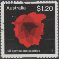 AUSTRALIA - DIE-CUT-USED 2023 $1.20 Poppies Of Remembrance - Red, For Service And Sacrifice - Gebruikt