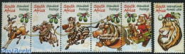 South Africa 2006 Christmas 6v (1v+[::::]), Mint NH, Nature - Religion - Cat Family - Hippopotamus - Zebra - Christmas - Ongebruikt