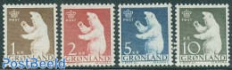 Greenland 1963 Definitives 4v, Mint NH, Nature - Animals (others & Mixed) - Bears - Ongebruikt