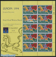 Guernsey 1994 Hong Kong 94 M/s, Mint NH, History - Nature - Europa (cept) - Knights - Horses - Guernesey