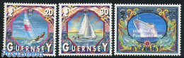 Guernsey 2000 Definitives, Ships 3v, Mint NH, Transport - Ships And Boats - Bateaux