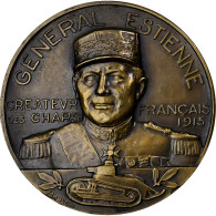 France, Médaille, Général Estienne, 1915, Bronze, Morlon, SPL - Sonstige & Ohne Zuordnung