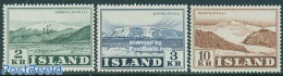 Iceland 1957 Definitives 3v, Mint NH, History - Geology - Unused Stamps