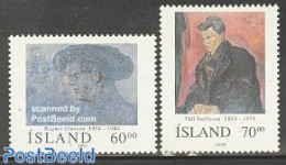 Iceland 1991 Famous Persons 2v, Mint NH, Performance Art - Music - Art - Paintings - Ongebruikt