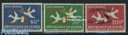 Guinea, Republic 1962 Space Conquest 3v (curved Overprints), Mint NH, Nature - Transport - Birds - Space Exploration -.. - Andere & Zonder Classificatie