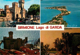 72734952 Sirmione Lago Di Garda Schloss Halbinsel Fliegeraufnahme Sirmione Lago  - Autres & Non Classés