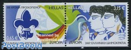 Greece 2007 Europa, Scouting 2v From Booklet, Mint NH, History - Sport - Europa (cept) - Scouting - Nuovi