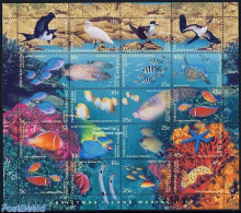 Christmas Islands 1998 Marine Life 20v M/s, Mint NH, Nature - Birds - Fish - Fishes