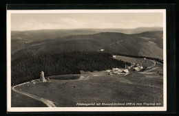 AK Feldberg I. Schw., Feldbergerhof Mit Bismarckdenkmal Vom Flugzeug Aus  - Feldberg