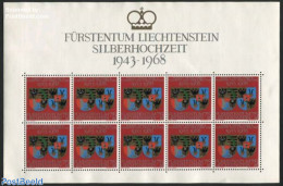 Liechtenstein 1968 Silver Wedding M/s, Mint NH, History - Coat Of Arms - Ongebruikt