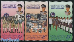 Brunei 1996 Royal Police 3v, Mint NH, Transport - Various - Automobiles - Police - Uniforms - Voitures
