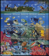Cocos Islands 2006 Marine Life 20v M/s, Mint NH, Nature - Birds - Fish - Reptiles - Turtles - Fishes