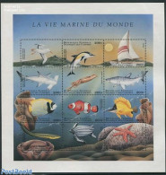 Comoros 1998 Marine Life 12v M/s, Mint NH, Nature - Transport - Fish - Sea Mammals - Turtles - Ships And Boats - Fische
