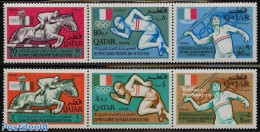 Qatar 1966 Olympic Games 2x3v [::], Mint NH, Nature - Sport - Horses - Athletics - Olympic Games - Atletica