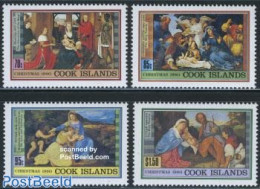 Cook Islands 1990 Christmas 4v, Mint NH, Religion - Christmas - Art - Paintings - Weihnachten