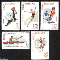 Romania 1965 Sports 5v, Mint NH, Sport - Football - Gymnastics - Kayaks & Rowing - Mountains & Mountain Climbing - Spo.. - Unused Stamps