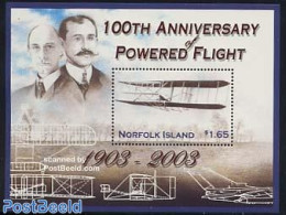 Norfolk Island 2003 100 Years Powered Flight S/s, Mint NH, Transport - Aircraft & Aviation - Flugzeuge