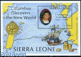 Sierra Leone 1987 Discovery Of America S/s, Mint NH, History - Transport - Various - Explorers - Ships And Boats - Maps - Onderzoekers