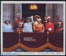 Saint Vincent 1996 Queen Birthday S/s, Mint NH, History - Kings & Queens (Royalty) - Königshäuser, Adel