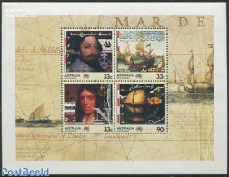 Australia 1985 200 Years Colonisation S/s, Mint NH, History - Transport - Explorers - Ships And Boats - Art - Handwrit.. - Unused Stamps