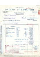Facture 1953 / 92 NEUILLY / AUBRY & SIMONIN / Moteurs Diesel / Tampon "Salon De L'Automobile 1953" / Sturm RIXHEIM - 1950 - ...