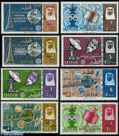 Qatar 1966 ITU Centenary 8v, Mint NH, Science - Sport - Transport - Telecommunication - Olympic Games - Space Explorat.. - Télécom