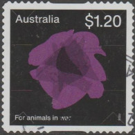 AUSTRALIA - DIE-CUT-USED 2023 $1.20 Poppies Of Remembrance - Purple, For Animals In War - Oblitérés