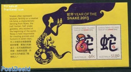 Christmas Islands 2013 Year Of The Snake S/s, Mint NH, Nature - Various - Snakes - New Year - Año Nuevo