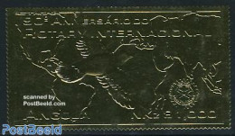 Angola 1995 Rotary Int. 1v Gold, Mint NH, Nature - Various - Birds - Maps - Rotary - Geographie