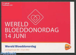 Netherlands 2013 World Blood Donor Day, Presentation Pack 483, Mint NH, Health - Sport - Health - Playing Cards - Ongebruikt