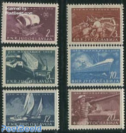 Yugoslavia 1950 Navy Day 6v, Mint NH, Sport - Transport - Sailing - Ships And Boats - Unused Stamps