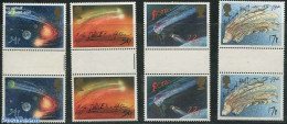 Great Britain 1986 Halleys Comet 4v, Gutterpairs, Mint NH, History - Science - Europa Hang-on Issues - Astronomy - Hal.. - Ongebruikt