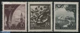 Yugoslavia 1952 Navy 3v, Mint NH, Nature - Transport - Fishing - Ships And Boats - Unused Stamps