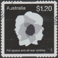 AUSTRALIA - DIE-CUT-USED 2023 $1.20 Poppies Of Remembrance - White - For Peace And All War Victims - Gebruikt