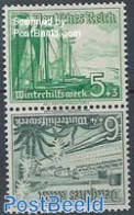Germany, Empire 1937 5Pf+6Pf Tete-beche Pair From Booklet, Unused (hinged), Transport - Ships And Boats - Unused Stamps