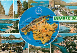 72733940 Mallorca Kuestenstaedte Der Insel Landkarte Spanien - Other & Unclassified