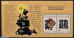 Christmas Islands 2017 Year Of The Rooster S/s, Mint NH, Nature - Various - Poultry - New Year - Nouvel An
