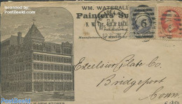 United States Of America 1883 Envelope With Wateralls Store To Bridgeport, Postal History - Cartas & Documentos