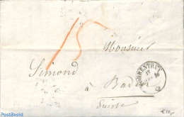 Switzerland 1856 Folding Letter From Switzerland, Postal History - Cartas & Documentos