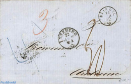 Switzerland 1862 Folding Cover From Lenzburg To Anrhem, Postal History - Cartas & Documentos