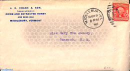 United States Of America 1907 Loveletter From Middlebury, Vermont To Suncook, NH, Postal History, Nature - Bees - Briefe U. Dokumente