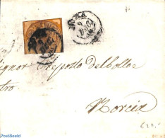 Vatican 1854 Folding Cover From Rome, Postal History - Cartas & Documentos