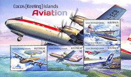 Cocos Islands 2017 Aviation S/s, Mint NH, Transport - Aircraft & Aviation - Vliegtuigen