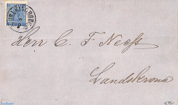 Sweden 1860 Folding Cover From Helsingborg To Landskrona, Postal History - Briefe U. Dokumente