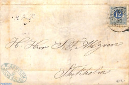 Sweden 1874 Folding Cover From Solvesborg To Stockholm, Postal History - Brieven En Documenten