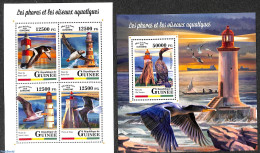 Guinea, Republic 2018 Lighthouses & Birds 2 S/s, Mint NH, Nature - Various - Birds - Lighthouses & Safety At Sea - Leuchttürme
