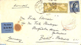 United States Of America 1921 Airmail Cover To Berlin, Postal History, Transport - Aircraft & Aviation - Briefe U. Dokumente